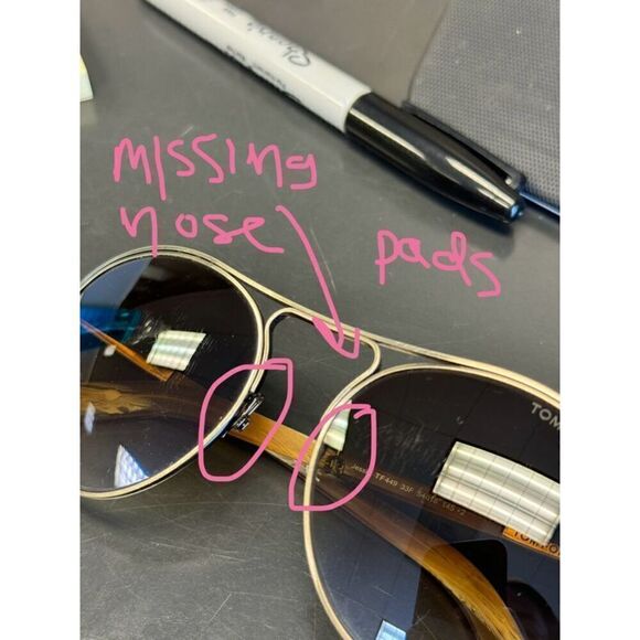 Damaged/ Store Return Tom Ford FT0449 05K Jessie Black Aviator Sunglasses - Picture 2 of 7